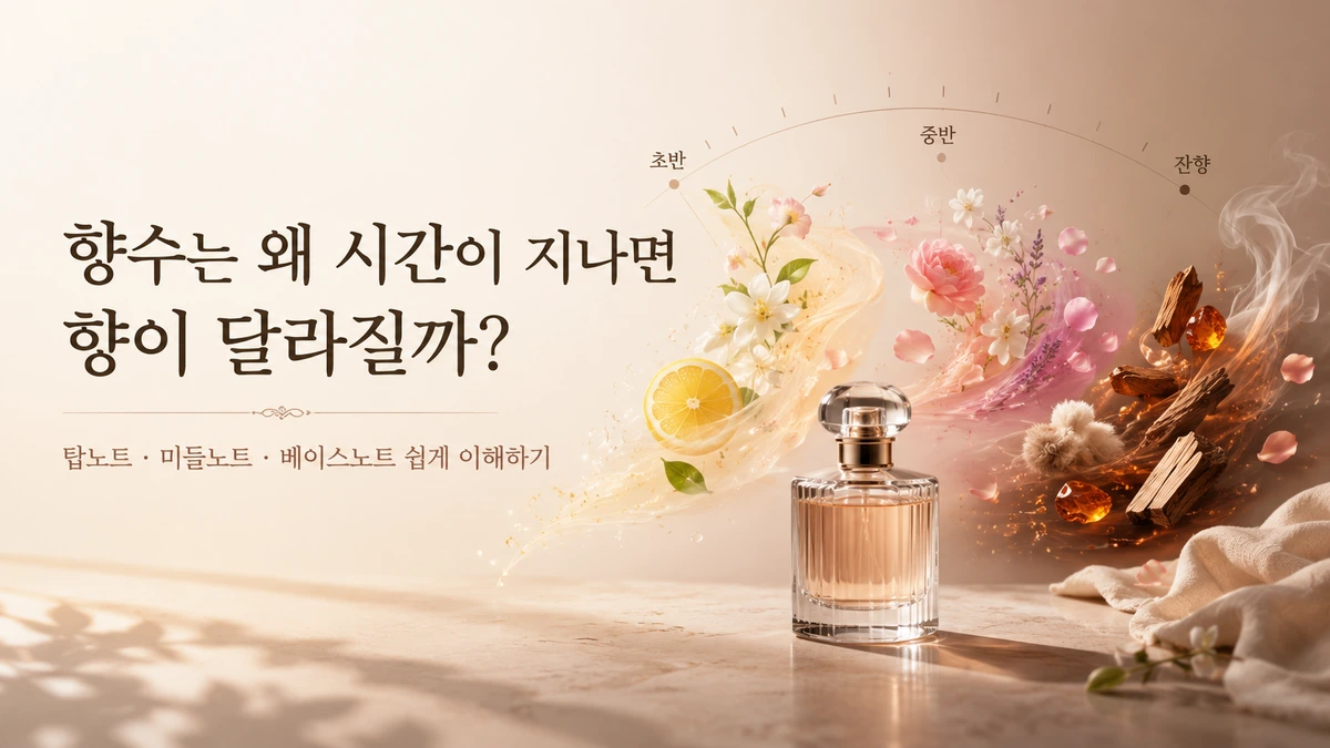 향수는 왜 시간이 지나면 향이 달라질까: 탑노트·미들노트·베이스노트 쉽게 이해하기
