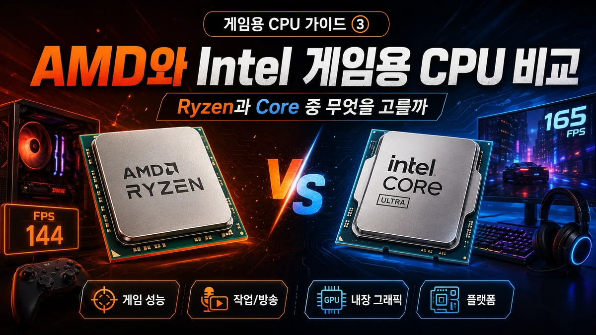 AMD와 Intel 게임용 CPU 비교: Ryzen과 Core 중 무엇을 고를까?