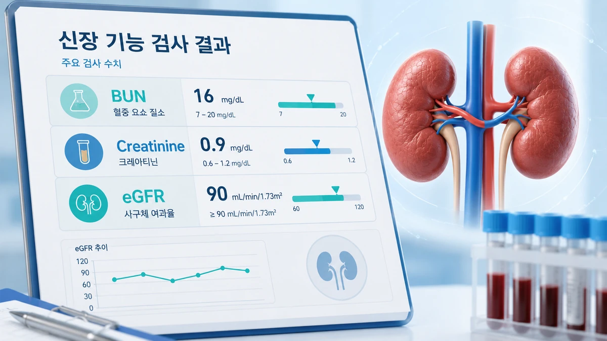 신장 기능 검사 결과 읽는 법: BUN·크레아티닌·eGFR 수치는 무엇을 뜻할까?