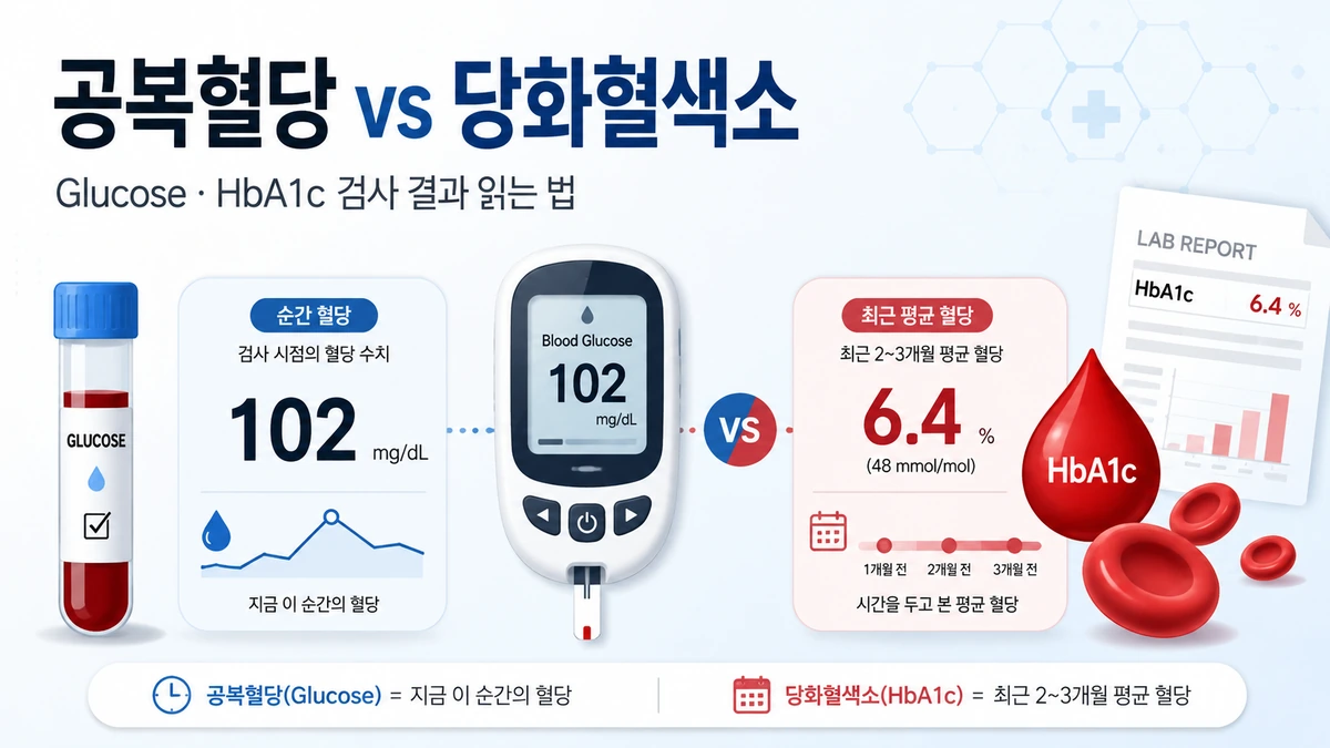 공복혈당과 당화혈색소가 다른 이유: Glucose·HbA1c 검사 결과 읽는 법