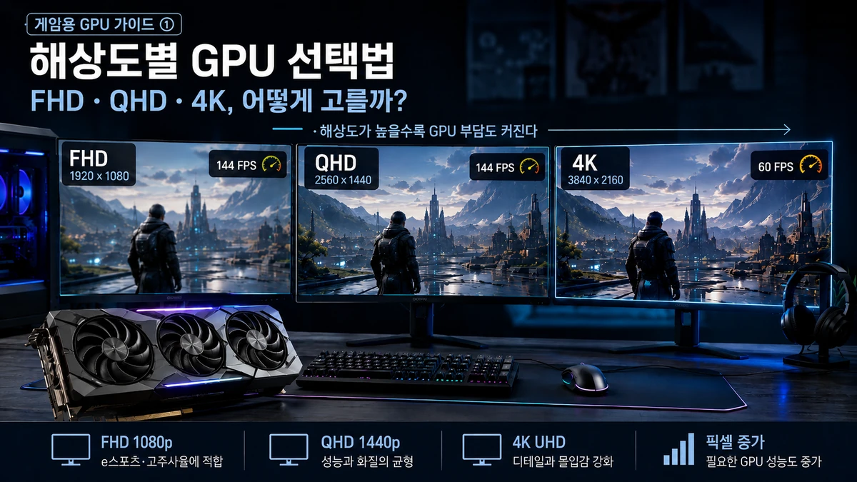 FHD·QHD·4K 해상도별 GPU 선택법: 목표 FPS와 주사율로 그래픽카드 고르기