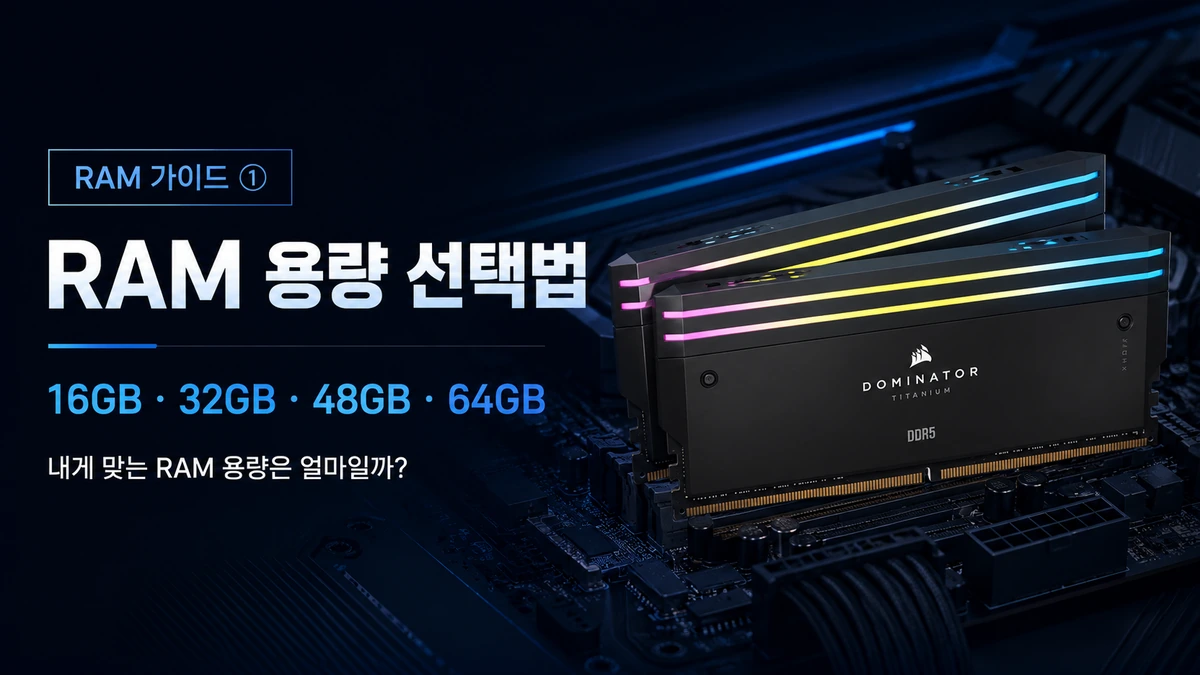 컴퓨터 RAM은 몇 GB가 필요할까?: 16GB·32GB·64GB 차이와 용량 선택법
