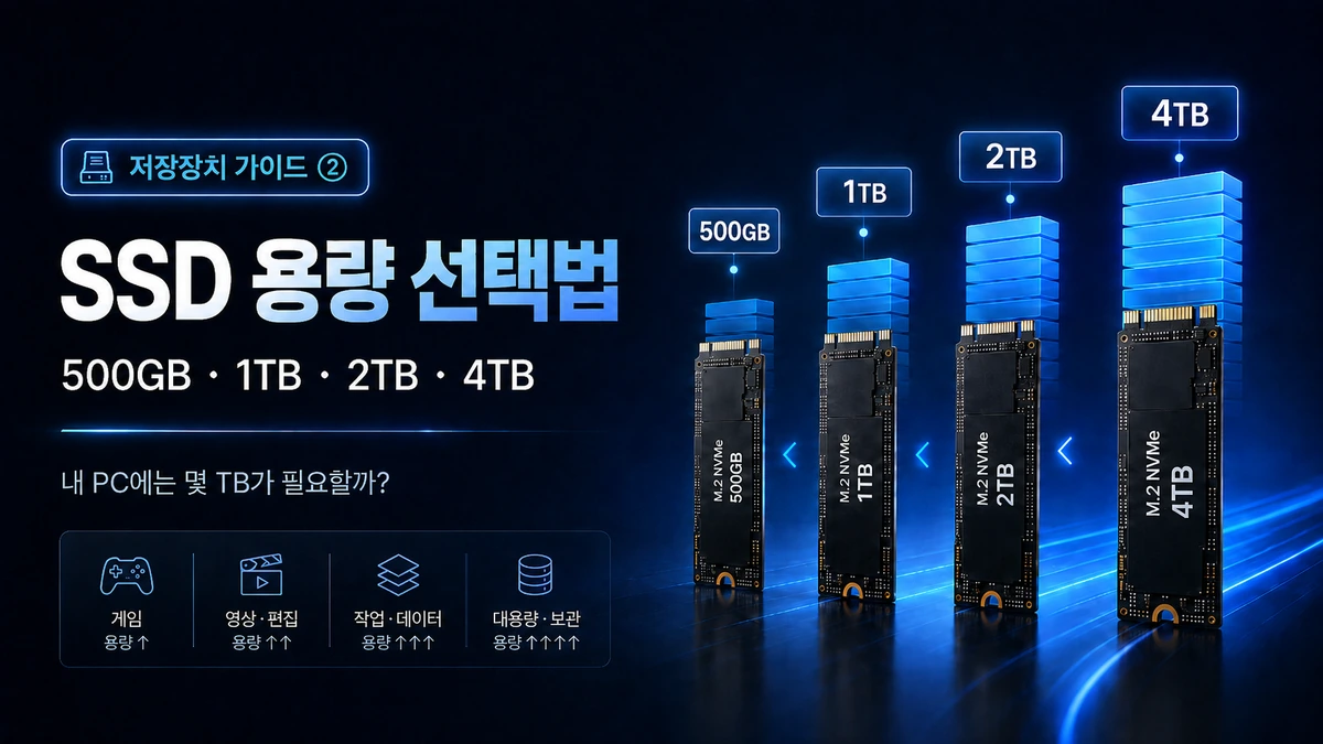 SSD 용량 선택, 500GB·1TB·2TB·4TB 중 뭐가 좋을까?: 저장장치 용량 가이드