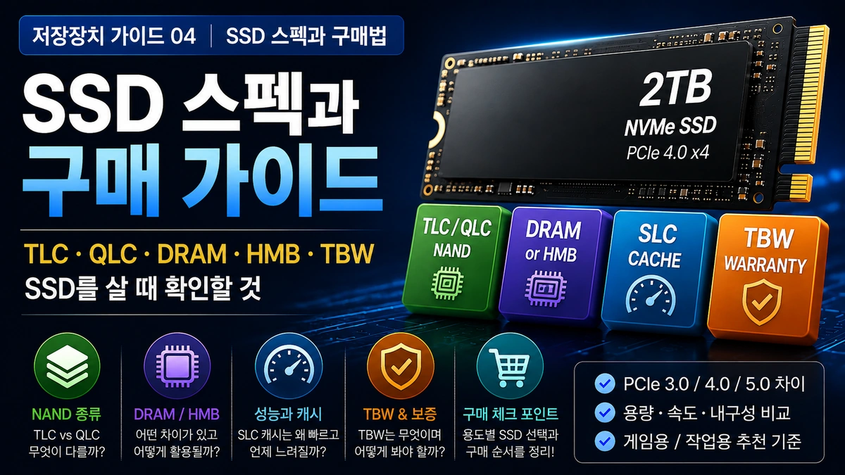TLC·QLC·DRAM·HMB·TBW는 뭘 봐야 할까?: SSD 스펙과 구매 가이드