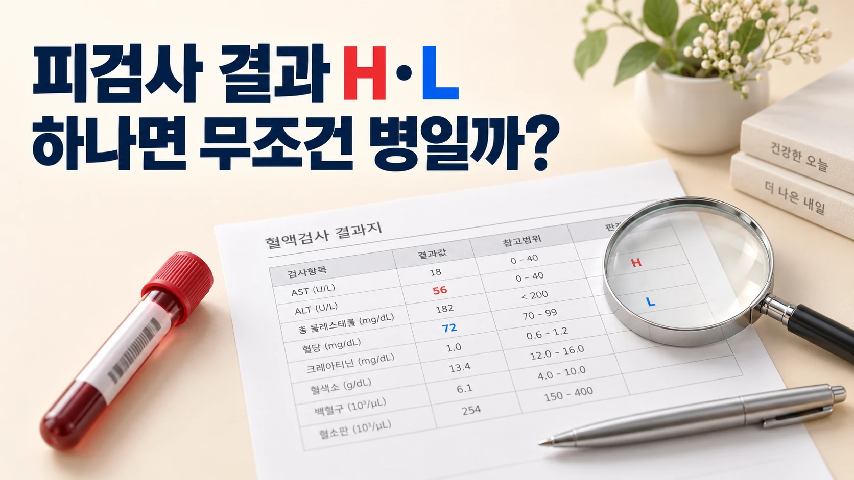 피검사 결과에서 H와 L이 하나 있다고 무조건 병일까?: 참고범위와 검사 수치 해석
