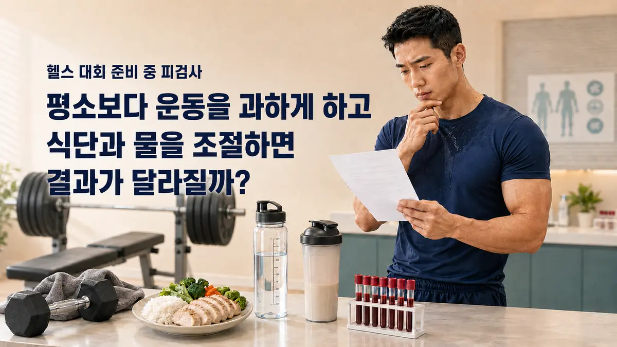 헬스 대회 준비 중 피검사, 식단과 물을 조절하면 결과가 달라질까?